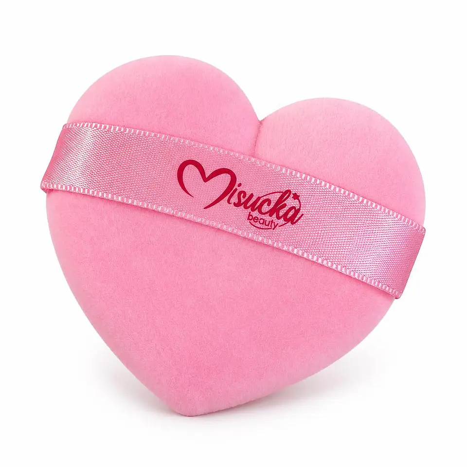 Borla para Polvos Misucka Beauty – Corazón Rosado 1