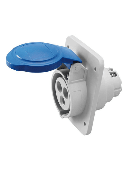 Enchufe Industrial Hembra Embutida 2p+t 32a 220v Ip44 6h 1