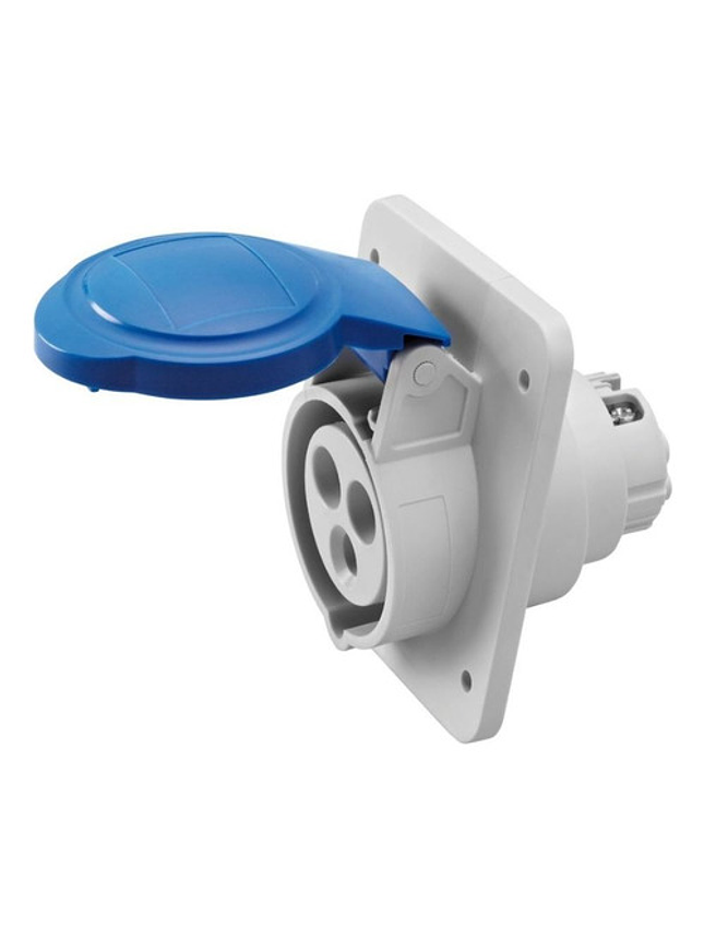 Enchufe Industrial Hembra Embutida 2p+t 32a 220v Ip44 6h 1