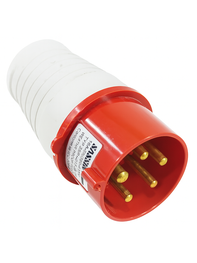 Enchufe Industrial Macho Volante 3p+n+t 16a 380v Ip44 6h 1