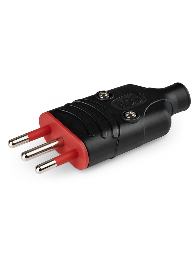 Enchufe Macho Volante 2p+t 10a Rosi Negro Certificado 1