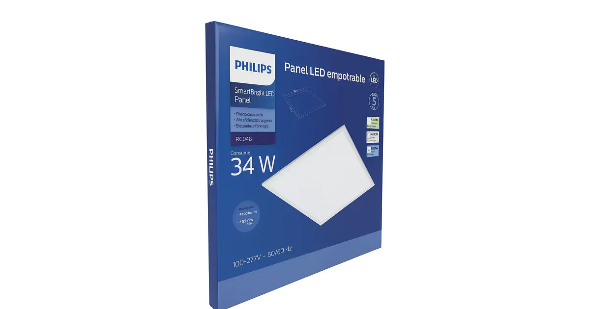 Panel Led Rc048 34w 6500k 4260lm 605x605mm Philips