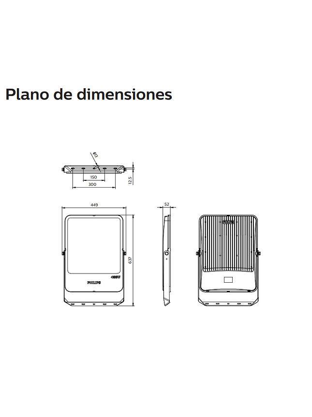 PROYECTOR LED PHILIPS 48000LM LUZ FRIA 400W  2