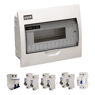Pack Tablero Eléctrico 12 Modulo + Interruptor + Diferencial