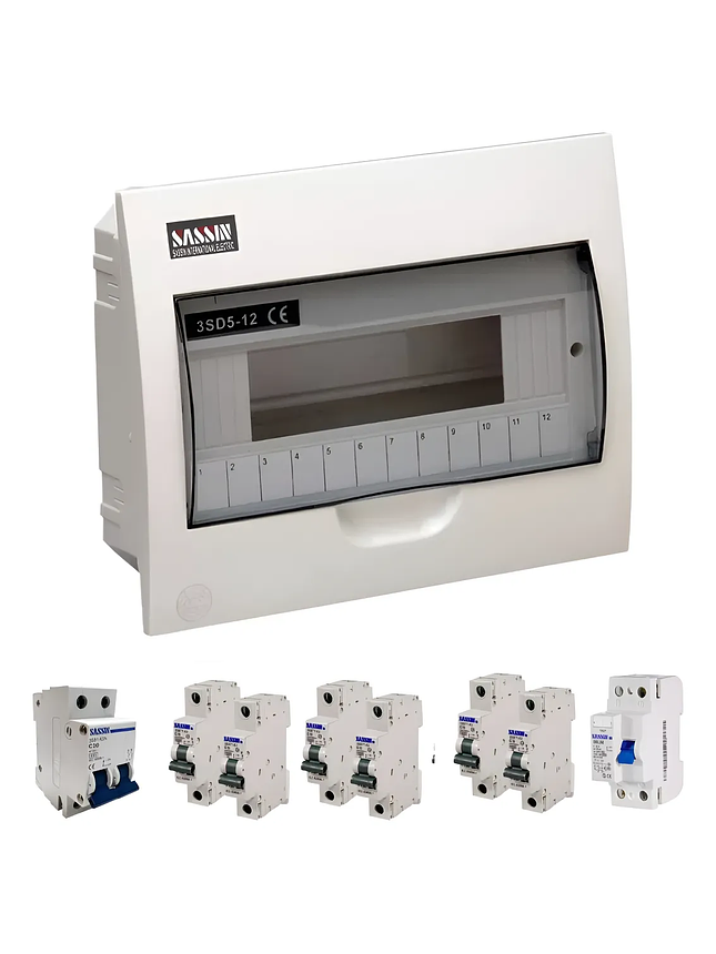Pack Tablero Eléctrico 12 Modulo + Interruptor + Diferencial 1