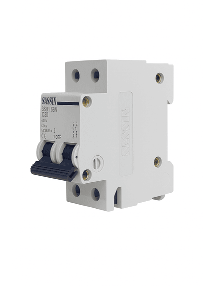 Interruptor Automático Riel Din 2X20A 6Ka Curva C Sassin 2