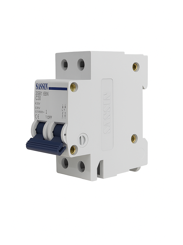 Interruptor Automático Riel Din 2X20A 6Ka Curva C Sassin 2