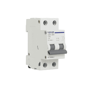 Interruptor Automático Riel Din 2X20A 10Ka Curva C Sassin