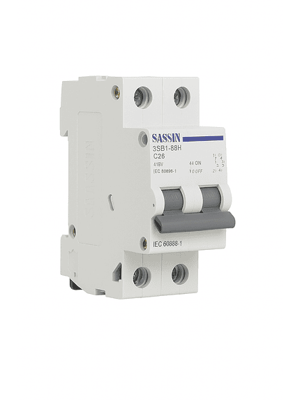 Interruptor Automático Riel Din 2X20A 10Ka Curva C Sassin 1