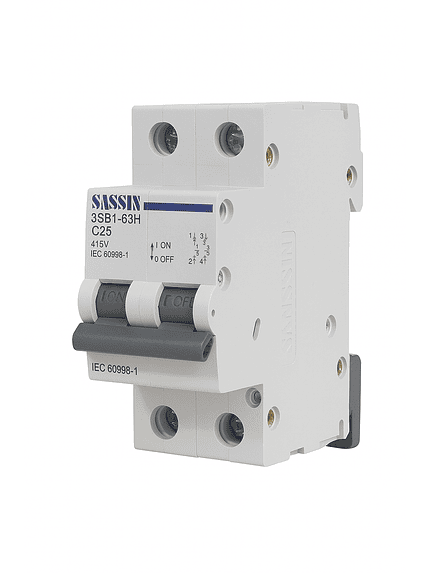 Interruptor Automático Riel Din 2X20A 10Ka Curva C Sassin 2