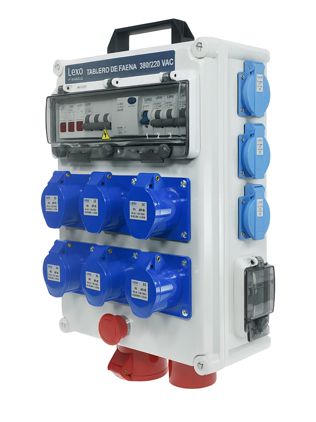 Tablero De Faena Portatil C/parada De Emergencia Ip65 Lexo 1