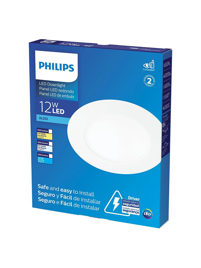 FOCO PANEL LED EMB CIRCULAR 12W 3000K 900LM PHILIPS 1