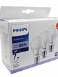 Pack 3 Ampolletas LED Philips 7W E27 Luz Fría 6500K - Miniatura 1