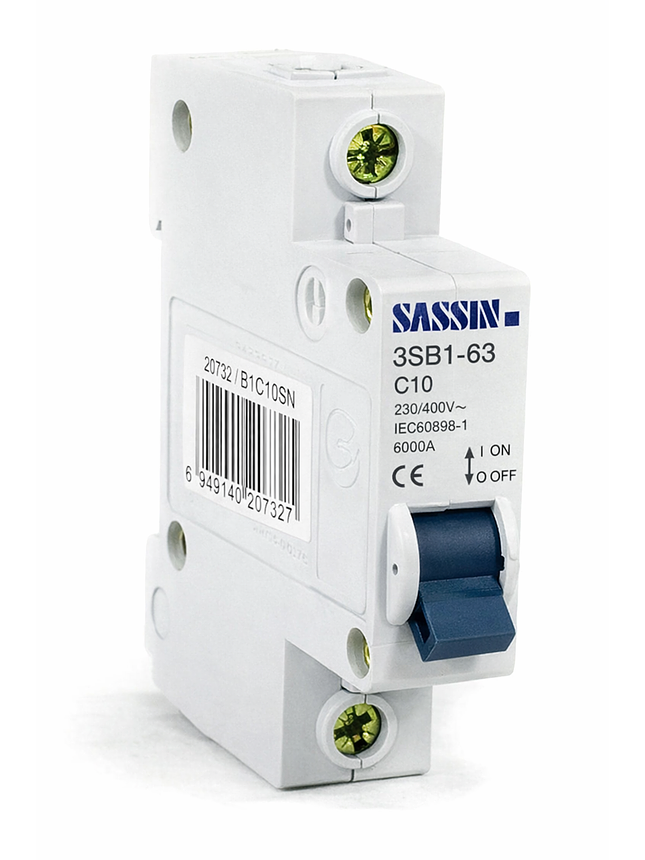 Interruptor Automático Sassin  Curva C 1P 6kA SEC 4