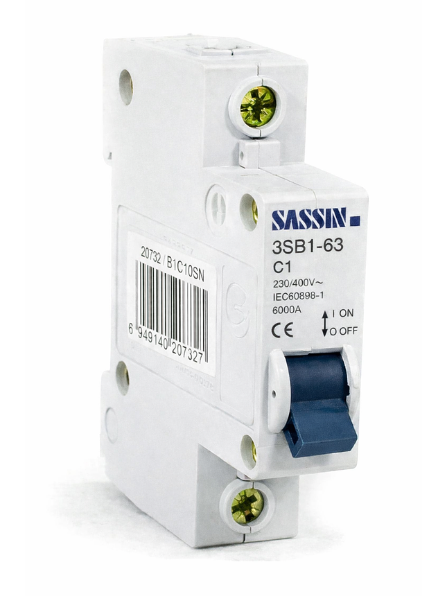 Interruptor Automático Sassin  Curva C 1P 6kA SEC 6