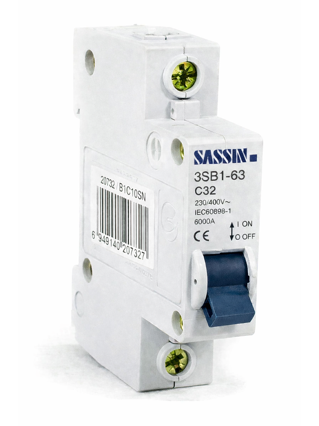 Interruptor Automático Sassin  Curva C 1P 6kA SEC 7
