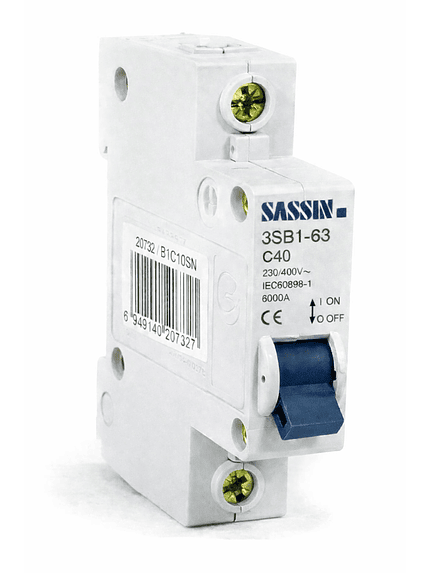 Interruptor Automático Sassin  Curva C 1P 6kA SEC 8