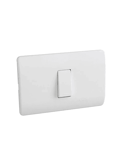 Placa Genesis Armada Con Interruptor 9/12 16a 250v Blanco 1