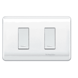 PLACA GENESIS ARMADA INTERRUPTOR DOBLE 9/15 16A SCHNEIDER