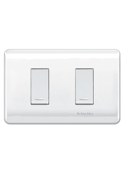 PLACA GENESIS ARMADA INTERRUPTOR DOBLE 9/15 16A SCHNEIDER 1