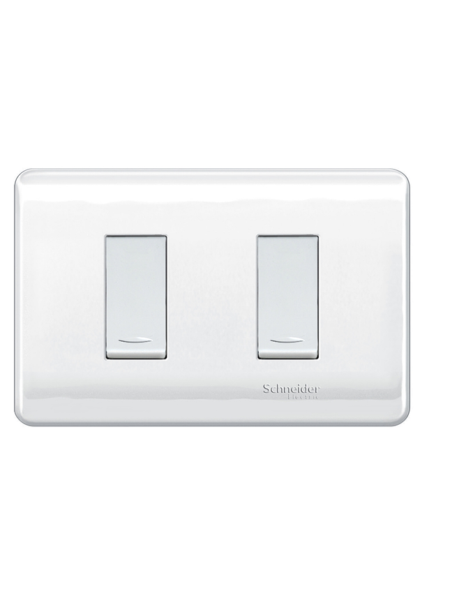 PLACA GENESIS ARMADA INTERRUPTOR DOBLE 9/15 16A SCHNEIDER 1