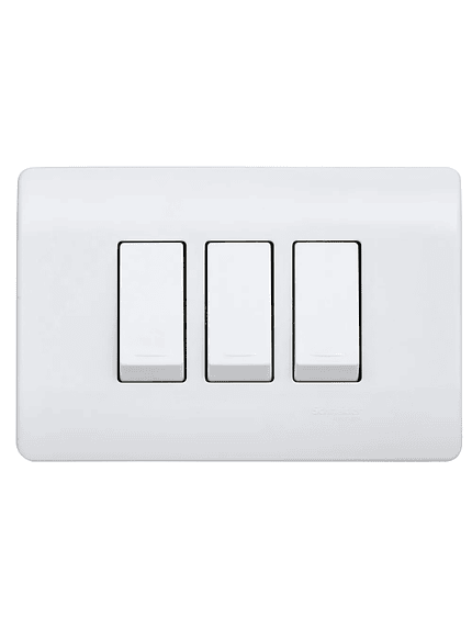 PLACA GENESIS INTERRUPTOR TRIPLE 16A BLANCA SCHNEIDER 1