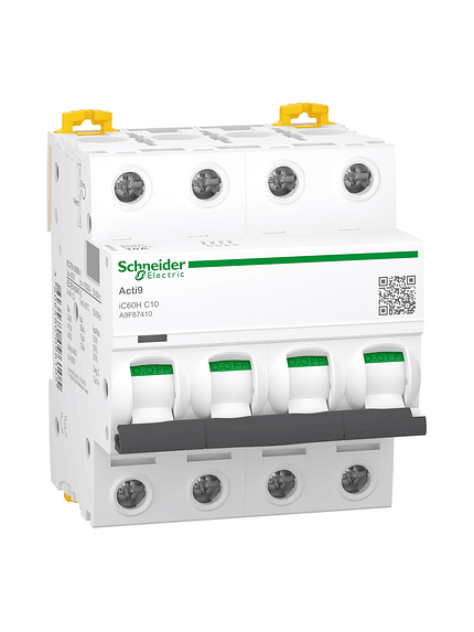 Interruptor Automático Acti9 4P 10A Curva C Schneider 1