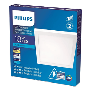 Panel Led Sobrepuesto Cuadrado 18W 6500k DL252 Philips