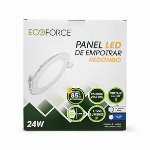 FOCO PANEL LED 24W 4000K EMBUTIDO REDONDO 