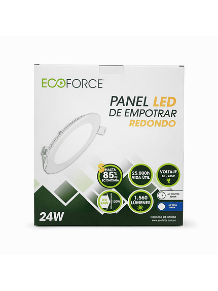 FOCO PANEL LED 24W 4000K EMBUTIDO REDONDO  1