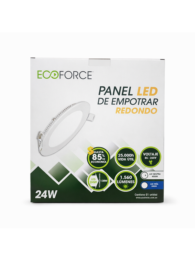 FOCO PANEL LED 24W 4000K EMBUTIDO REDONDO  1