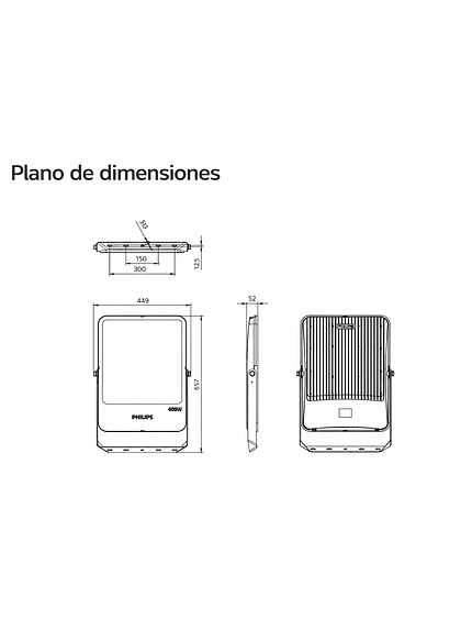 PROYECTOR LED PHILIPS 48000LM LUZ FRIA 400W  2