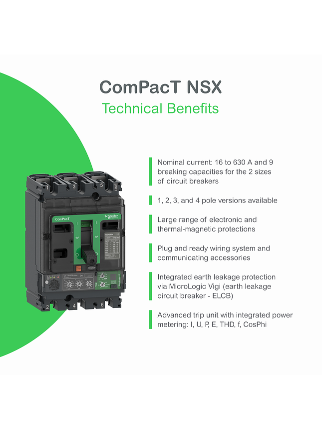 Interruptor Automático NSX400 3P 250A 75kA Schneider 3