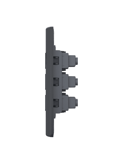 Tomacorriente Triple Bipasso Genesis Negro 4x2 10/16A 2