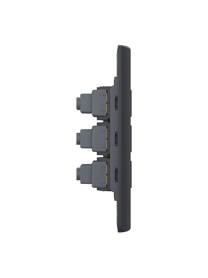 Tomacorriente Triple Bipasso Genesis Negro 4x2 10/16A 3
