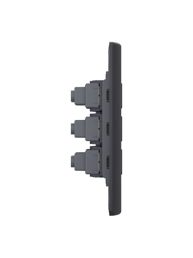 Tomacorriente Triple Bipasso Genesis Negro 4x2 10/16A 3
