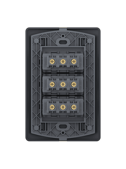 Tomacorriente Triple Bipasso Genesis Negro 4x2 10/16A 6