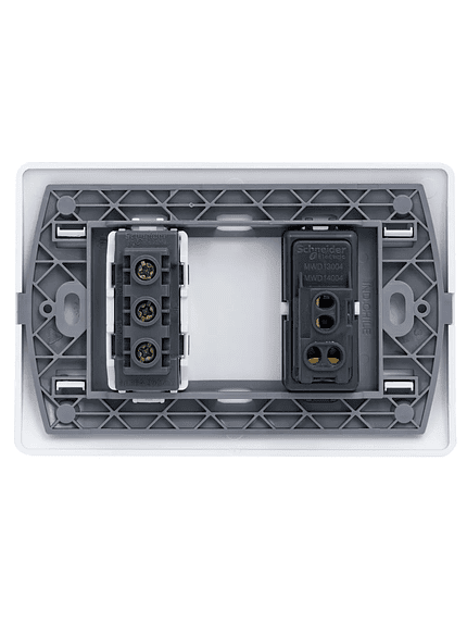Enchufe 2P+T 10A + Interruptor 9/12 Genesis Blanco Schneider 2