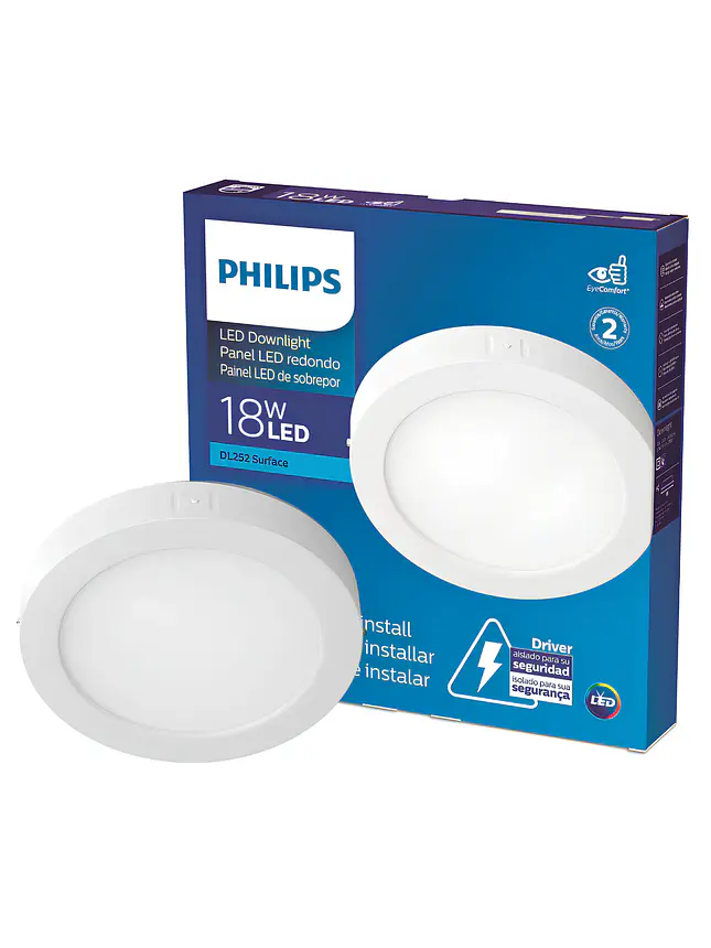 FOCO LED S/P 18W 3000K CALIDO 1300LM REDONDO DL252  1