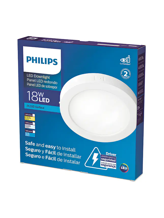 FOCO LED S/P 18W 3000K CALIDO 1300LM REDONDO DL252  5