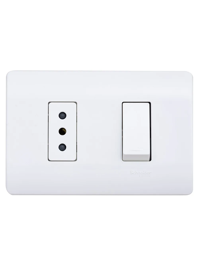 Placa Genesis Interruptor 9/12 + Ench 10A Bl Schneider 1