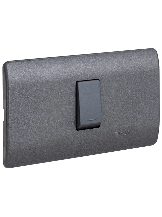 Placa Genesis con interruptor 9/12 humo 16A 1