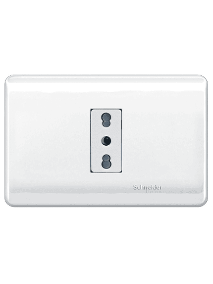 Placa Genesis Toma 10/16A 2P+T Blanco Schneider 1