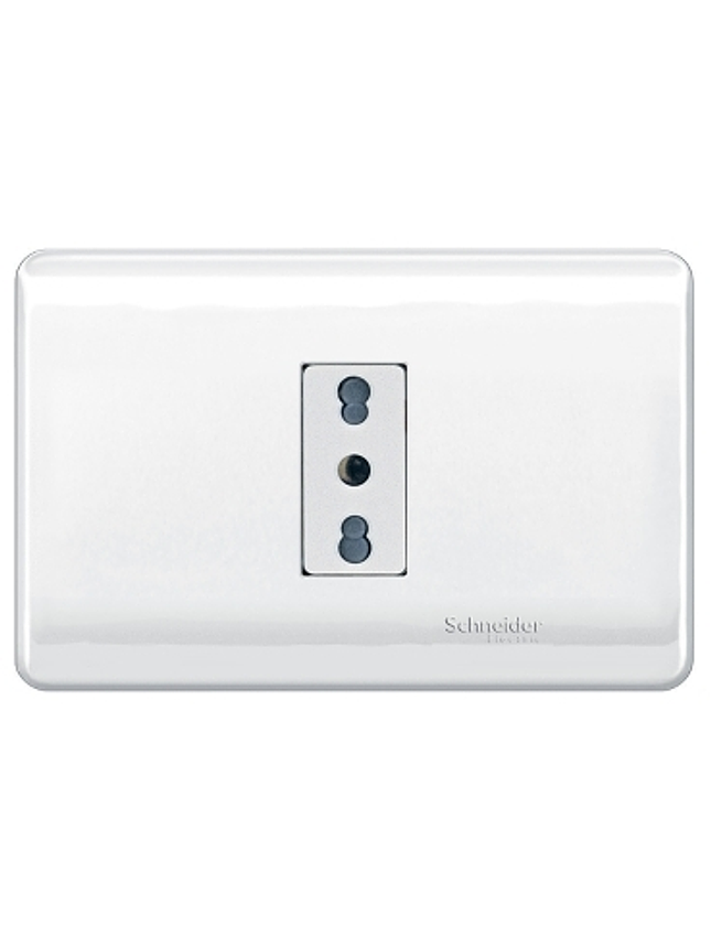 Placa Genesis Toma 10/16A 2P+T Blanco Schneider 1