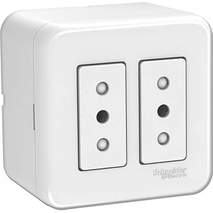 Casquete Toma Corriente Doble 10A Genesis Blanco Schneider