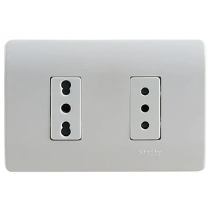 Placa Genesis 10/16A + 10A Schneider Blanco