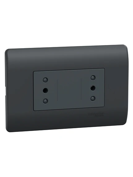 Placa Dúplex 2P+T 10A Genesis Negra Schneider 1