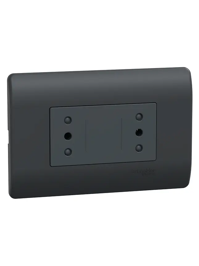 Placa Dúplex 2P+T 10A Genesis Negra Schneider 1