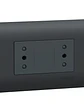 Placa Dúplex 2P+T 10A Genesis Negra Schneider - Miniatura 1