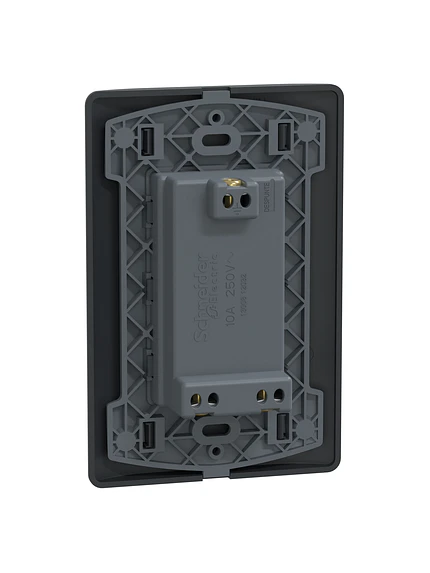 Placa Dúplex 2P+T 10A Genesis Negra Schneider 4